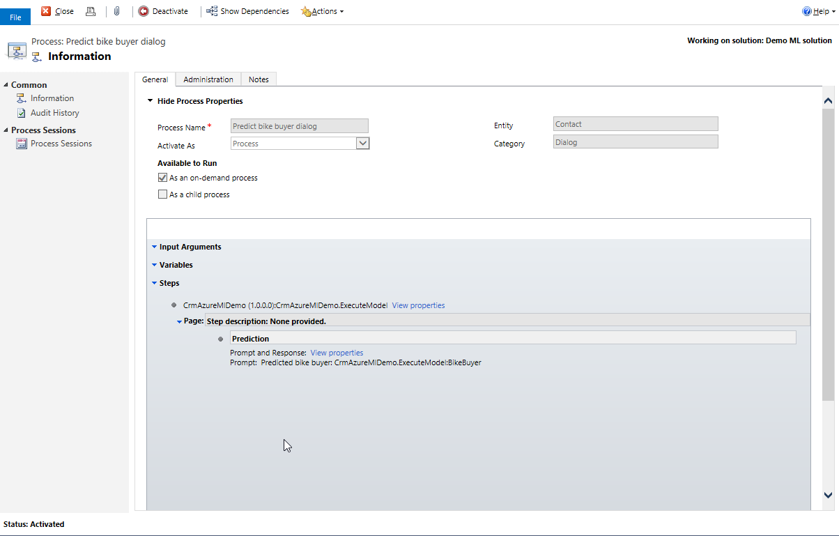 CRM dialog definition